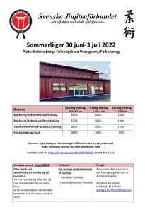 Information om sommarlägret 2022